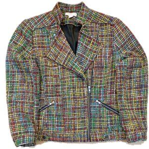 COLDWATER CREEK Multicolor Boucle Moto Jacket